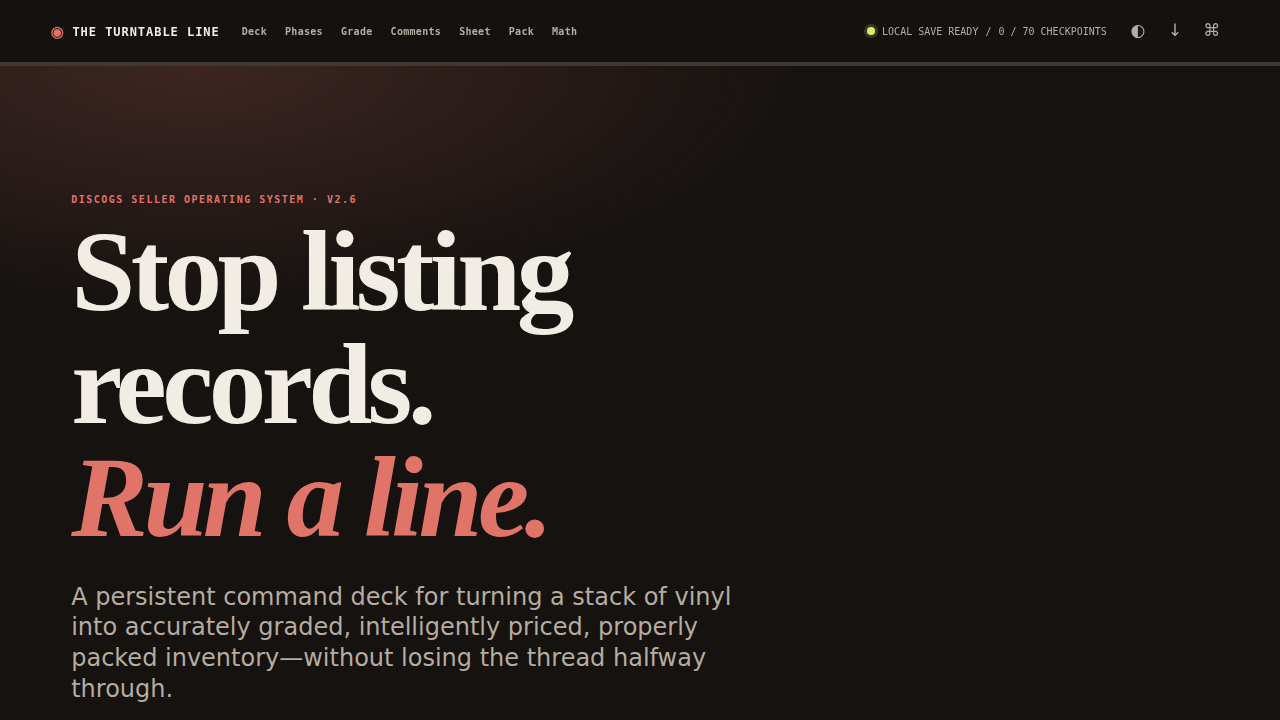 Screenshot preview of The Turntable Line